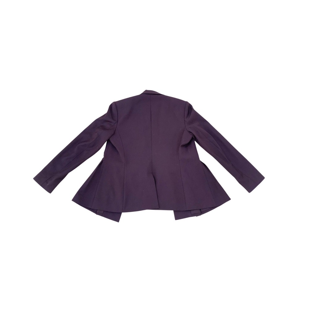Theory Braneve Pleated Peplum Blazer Wool Blend Burgundy Plum Womens 6
